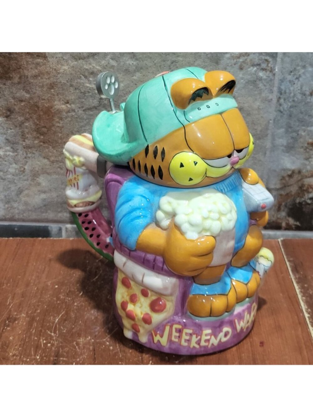 VTG Garfield Weekend Warrior Collectors Stein Danbury Mint  Jim Davis Paws 1993 - Picture 14 of 14